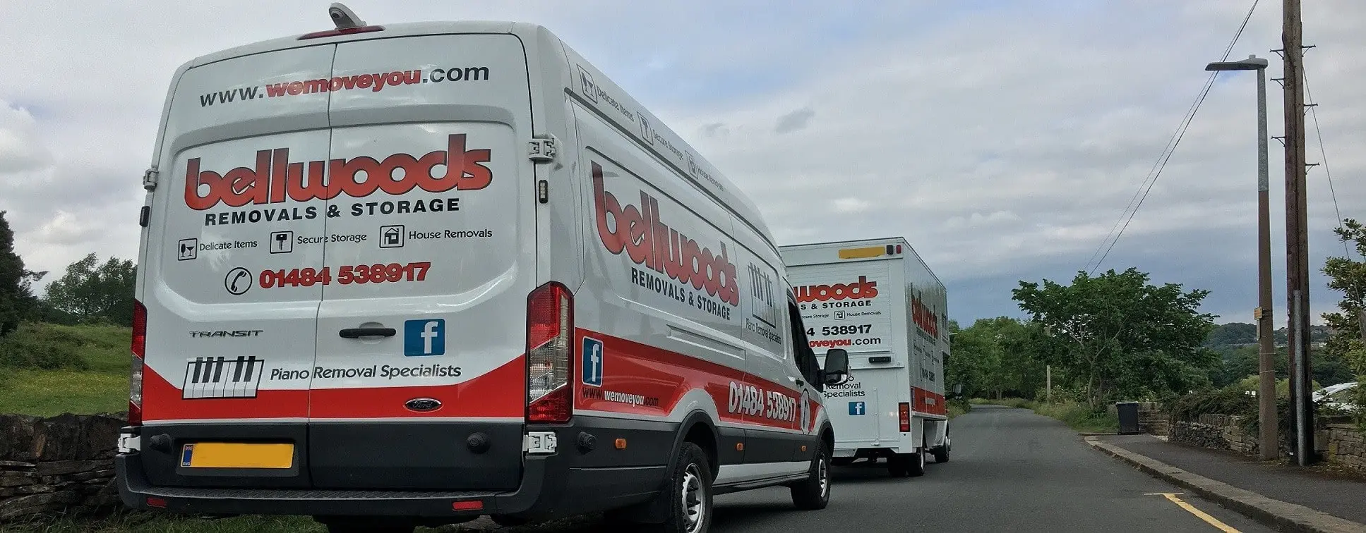 We Move You and Bellwoods Removals vans parked on a Yorkshire lane
